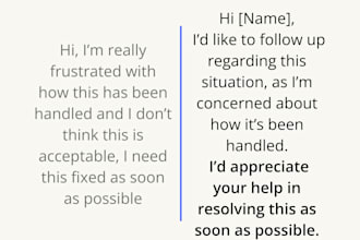 rewrite your message for a difficult or sensitive situation