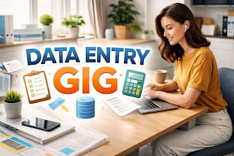 do professional data entry excel data copy past and webresearch