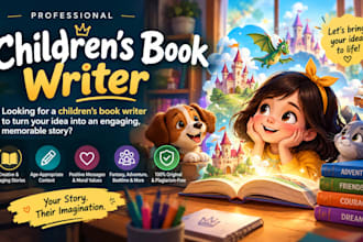 be your ebook ghostwriter for children books and kids fantasy stories
