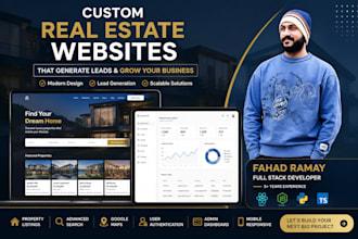build custom real estate website web app with property listing system