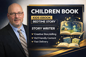 write children book story, kids ebook, and bedtime story