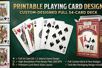 design custom 54 playing card poker card game card decks board games card box