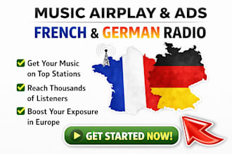 promote your music with radio airplay and ads on french and germany stations