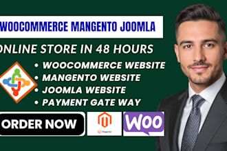 build online store on woocommerce magento joomla with custom integration