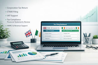 file UK irish corporation tax returns ct600 vat compliance