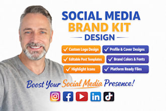 design a logo and social media brand kit for your business