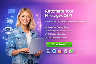 automate social media workflow, messenger automation and chatbot on manychat