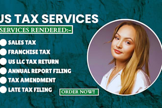 do us sales tax filing, franchise tax, us llc annual report filing, amend tax
