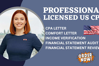 provide independent audit or review under US gaap, CPA letter