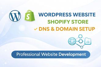 build wordpress website, shopify store and setup domain dns