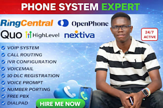setup 3cx, ringcentral, twilio, ghl or voip call center system with IVR