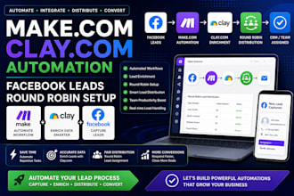 build make com clay com automation and facebook leads round robin setup