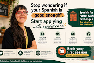 teach you spanish for hostel work and travel exchange