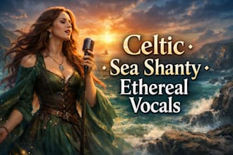 sing sea shanty, irish celtic, ethereal fantasy and folk song