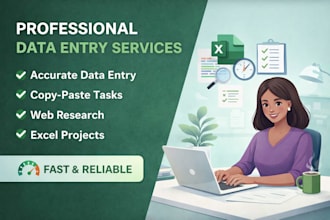 do accurate data entry, excel work