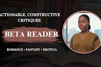 beta read, critique novel, romance fantasy beta reader with detailed feedback