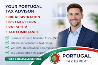 be your portugal tax advisor for nif, irs, vat registration, and tax return
