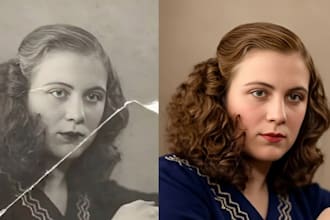 restore old photos, photo restoration, photo retouching, image editing, colorize