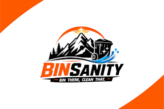 create a professional trash bin cleaning logo for commercial cleaning services