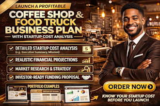 prepare a coffee shop food truck business plan with startup cost analysis