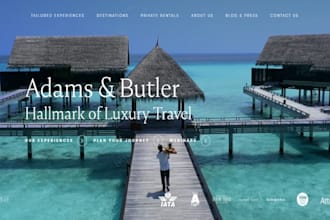 create travel agency website, tour agency website, student trips website