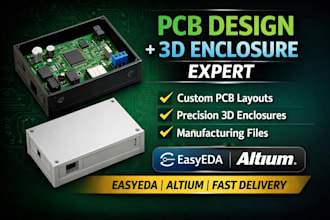 create custom pcb design pcb layouts  and 3d enclosure for electronics projects