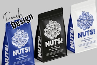 design modern product pouch design, standup pouch design, cannabis pouch design