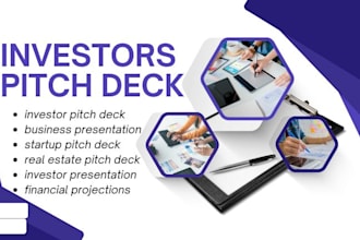 design an investors pitch deck and business presentation for startup