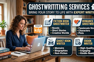 be fiction book ghostwriter,romance ghostwriter, ghost book writer, ebook writer