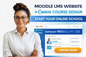 design moodle lms website customize elearning platform and canvas course design