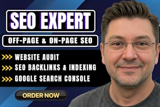 do on page and off page seo, website audit, backlinks and google search console