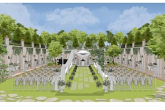 create 3d wedding decoration, 3d wedding event concept