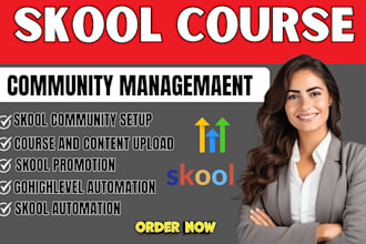 do skool community setup, skool online course community manager circle so kajabi
