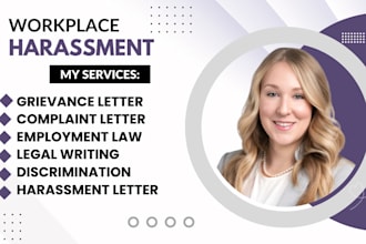 write workplace harassment, complaint and grievance letter