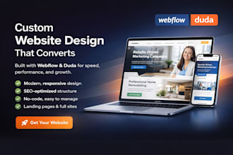 create professional webflow duda bubble carrd tilda landing page website design