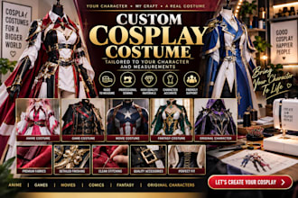 sew custom wearable cosplay costume tailored to your character and measurements