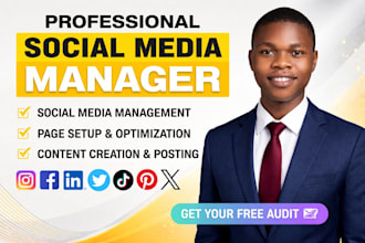 be your social media manager social media post social media marketing manager