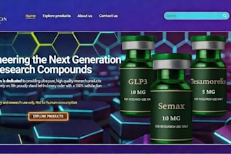 design health supplement website nutraceutical peptide supplement shopify store