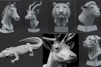 design sculpt detailed animal 3d models optimized for stl 3d printing production