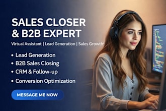 closer sales representative sdr b2b sales expert and close high ticket sales