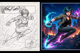 draw and illustrate your nsfw comic art manga or webtoon page from your story