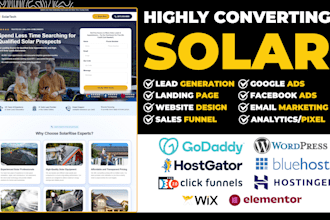 design solar landing page leads funnel solar website solar installation website