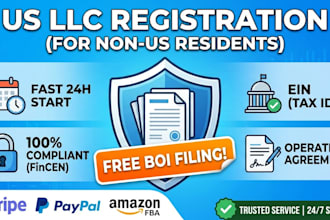 register US llc , llc registration for non US residents with ein and boi filing