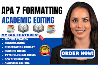 format and proofread your nursing or psychological thesis dissertation in apa 7