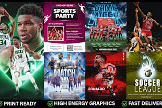 design professional sports poster flyer graphics committed edits in 12 hours