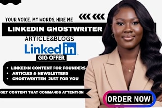 ghostwrite linkedin posts articles newsletters for founders and edtech