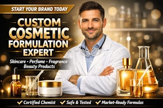 formulate cosmetic, fragrance, auras, perfume and skincare products as a chemist