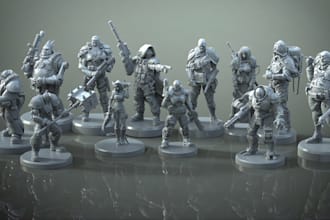 sculpt 3d miniature, warhammer 3d figurine tabletop dnd 3d model for 3d printing