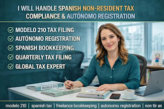 handle spanish non resident tax modelo 210, autonomo registration and bookkeepin