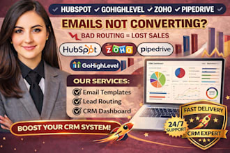 setup hubspot email templates gohighlevel zoho pipedrive dashboard small biz